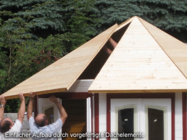 Einfacher Aufbau durch vorgefertigte Dachelemente.