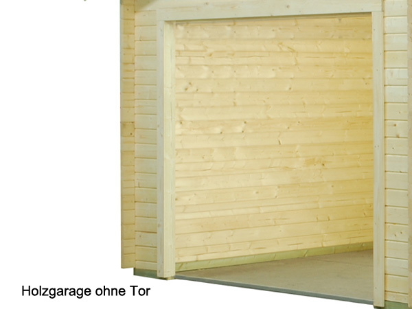 Holzgarage Roger 19 m² Iso mit Satteldach, 3,80 x 5,70 m