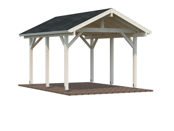 Carport Robert 11,7 m² in farblos imprägniert.