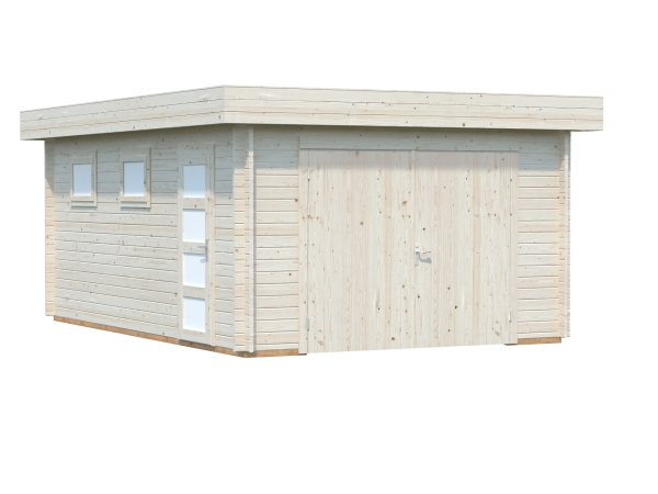Palmako Holzgarage Rasmus 19m² mit Doppeltor.
