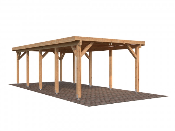 Carport Karl 23,1 m² in braun.