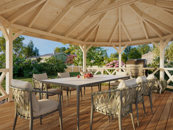 8-Eck Gartenlaube Betty 25,0m²