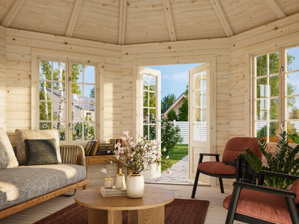 8-Eck Pavillon Hanna 14,1m - mit Windsicherung.