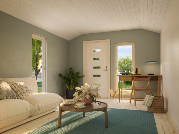 Gestaltungsbeispiel für Gartenhaus Ly 13,6m²