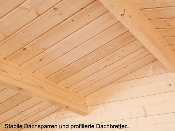 Profilierte Dachbretter und stabile Dachsparren.