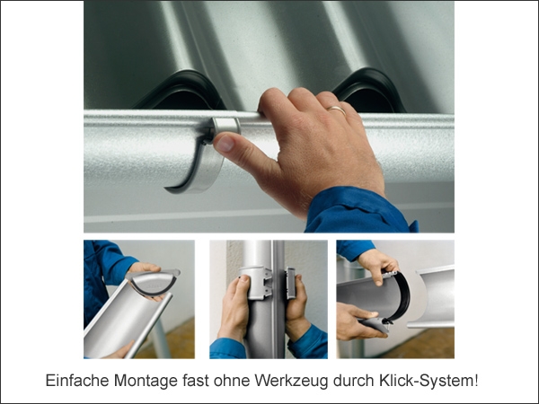 Metallrinne mit einmaligem Klick-System.