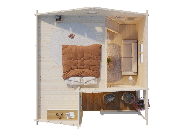 Blockhaus Emily 40,1+5,2 m² mit Schlafboden