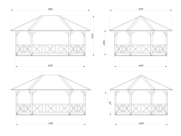 8-Eck Gartenlaube Betty 25,0m²