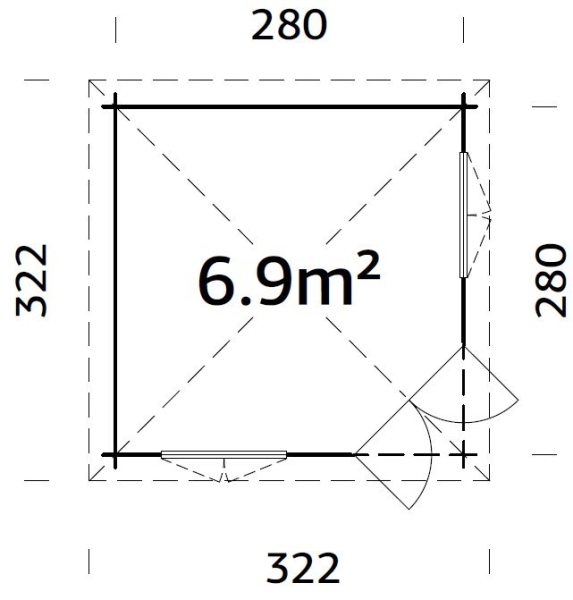 5-Eck Gartenhaus Melanie 6,9 m²