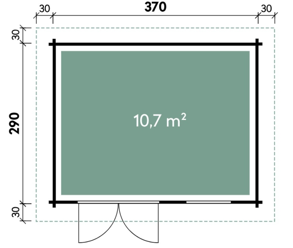Grundriss Gartenhaus Levke 3729 44