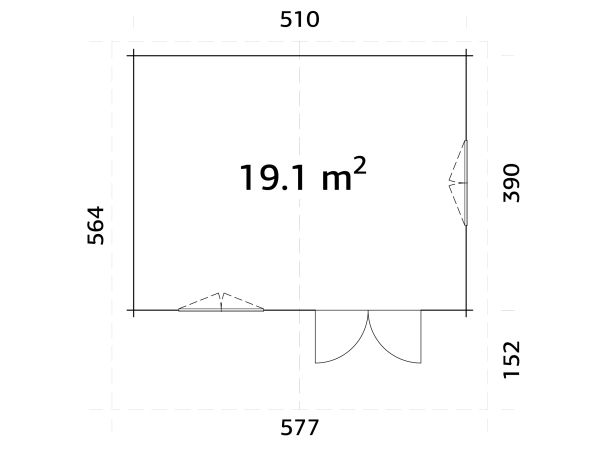 Gartenhaus Sally 44 ISO unbehandelt.