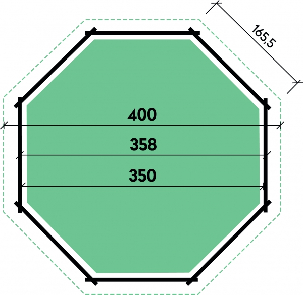 Grundriss Aufstellpool Marella A - KDI Massivholz.