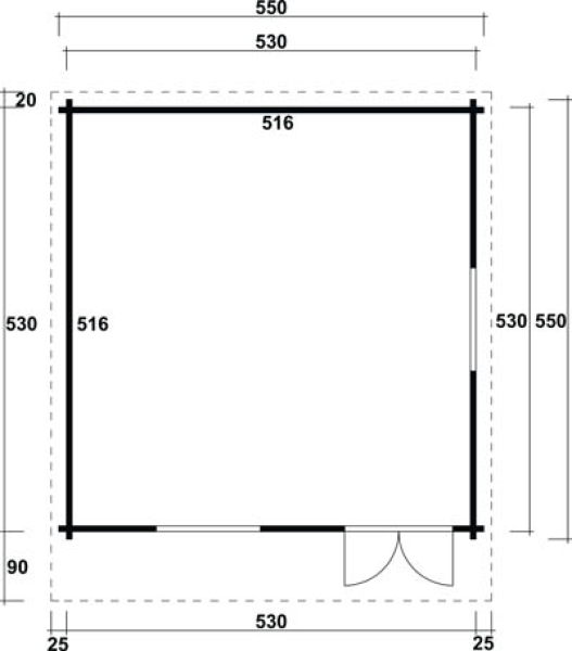 Gartenhaus Nordkap 70-G / XL - Nova 5353 70