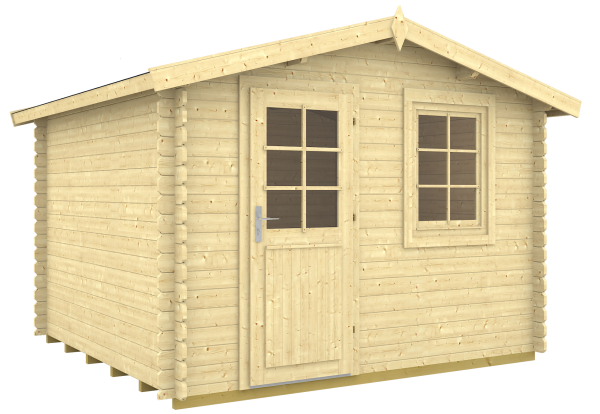 Gartenhaus Caroline 28-A, Größe 3,20 x 2,50 m als unbehandelter Bausatz.