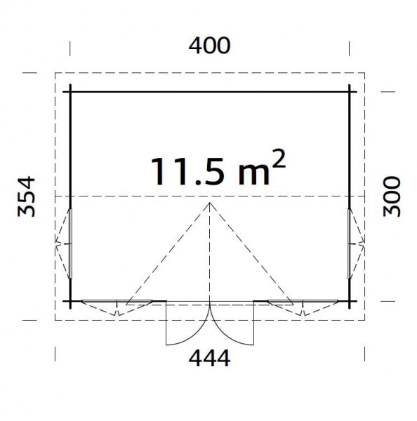 Grundriss Gartenhaus Caudia 11,5 m².