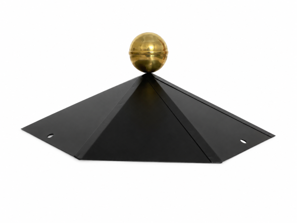 Dachhaube schwarz 8-Eck mit Messingkugel