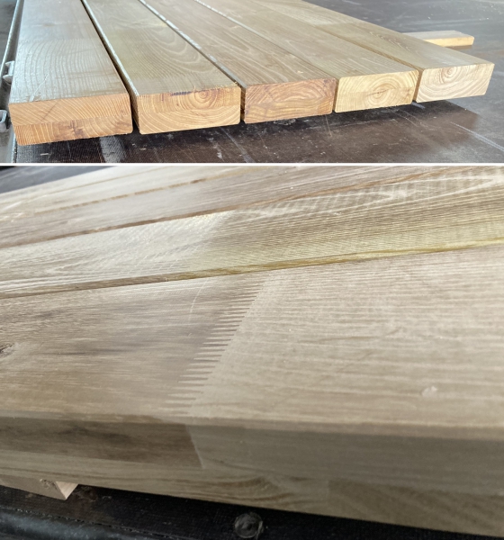 Robinie 45 x 120mm schichtverleimt & gezinkt Terrassendielen