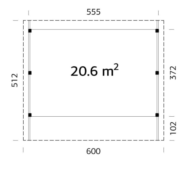 Grundriss Carport Karl 20,6 m².