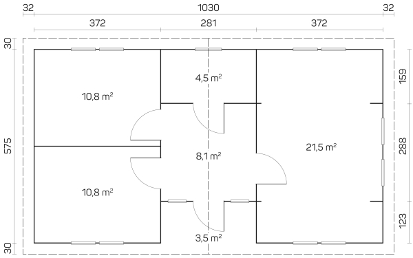 Blockhaus Kristi 70-Iso