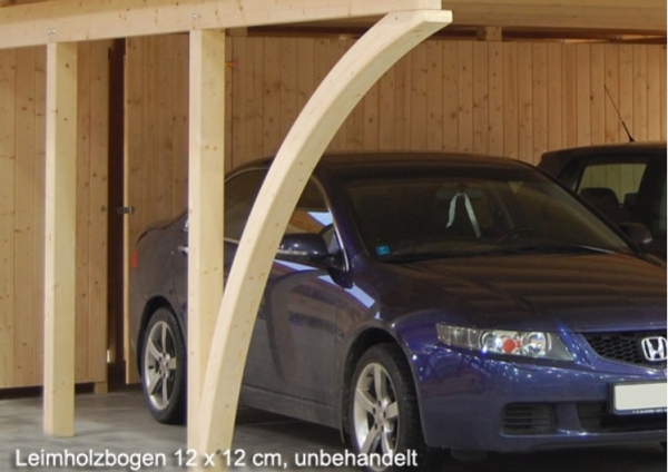 Carport Karl 1 von Palmako mit Einfahrtsbogen als Option für enge Zufahrten.