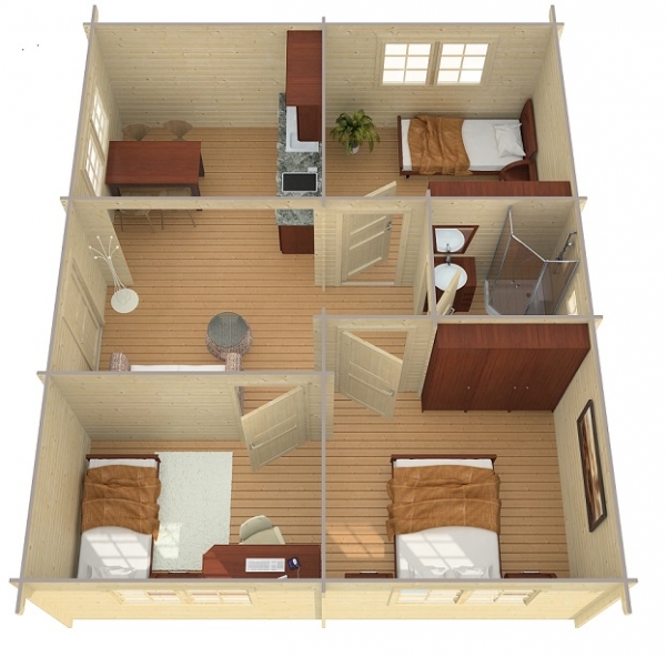 Das Wochenendehaus Maria 58 kann beliebig eingerichtet werden.