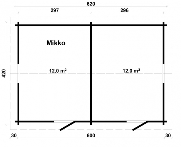 Grundriss Gartenhaus Mikko.