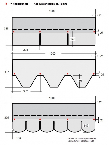 Bitumenschindeln - 6-eckig-Set 1 (3 qm)