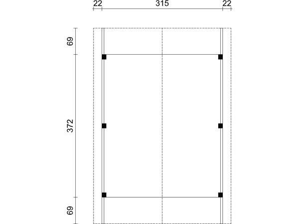 Grundriss Carport Klaus vom Hersteller Palmako.