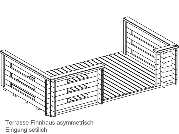 Der Eingang der Gartenhaus Terrasse ist seitlich.