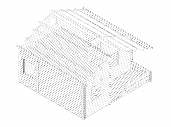 Blockhaus Emily 40,1+5,2 m² mit Schlafboden
