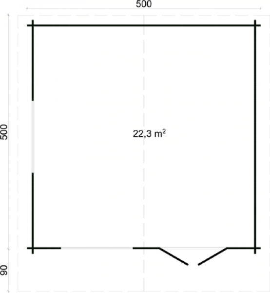 Grundriss Gartenhaus Enzo D 40 von Tene Kaubandus.