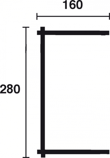 Grundriss Anbauschuppen 28-A von Wolff Finnhaus in der Größe 1,60 x 2,80 m.