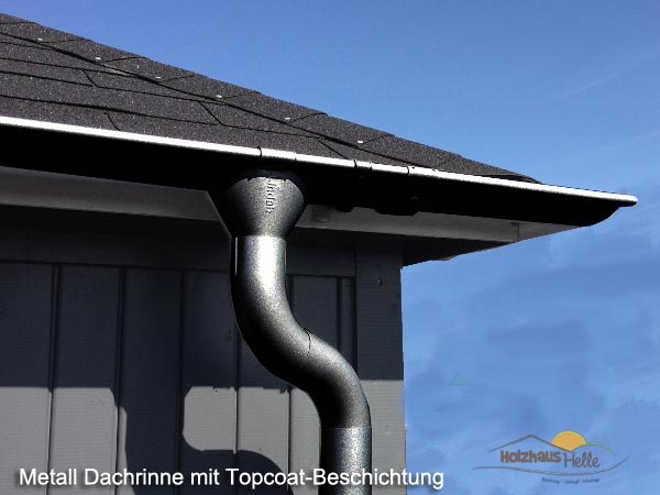 Metall Dachrinne mit Fallrohr für Pultdach bis 6,00 m