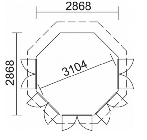 8-Eck Pavillon Sosua 300-2/4