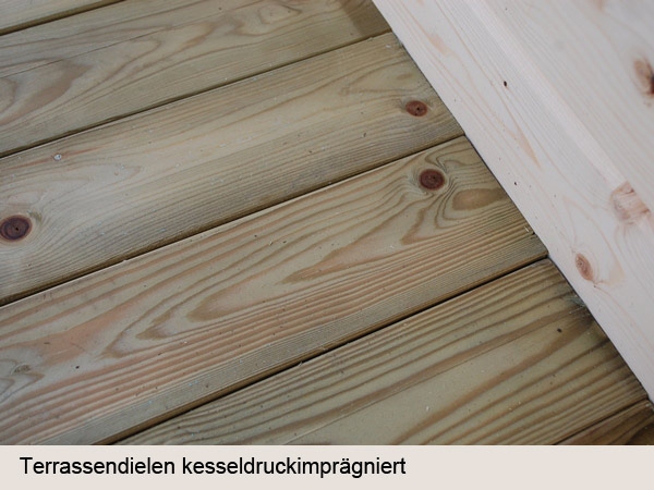 Palmako Spielhaus Sam - Die überdachte Terrasse hat einen imprägnierten Fußboden.