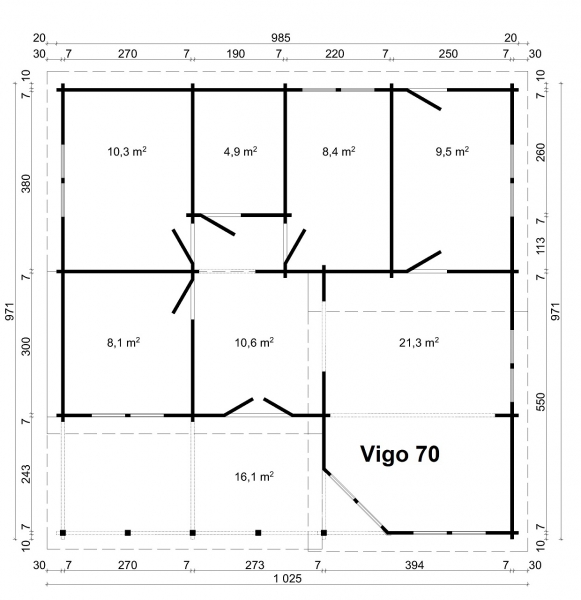 Blockhaus Vigo 70-Iso