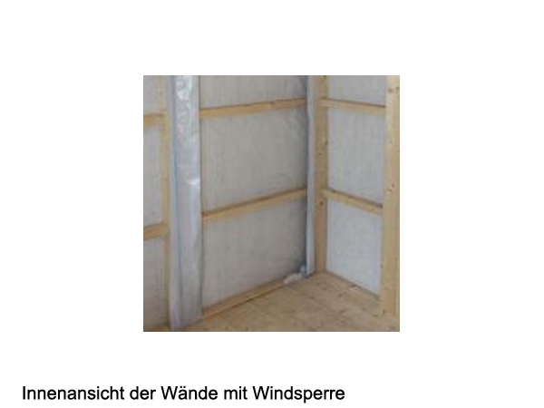 Windsperre im Gartenhaus Olaf 6,6m².