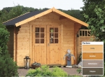 Gartenhaus Mona 34-A in der Größe 3,20 x 2,60 m als unbehandelter Bausatz.
