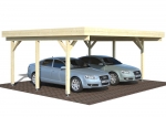 Premium Carport Richard 1 mit Leimholzpfosten und Dachsparren aus Konstruktionsvollholz (KVH) in sehr stabiler Ausführung.