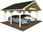 Doppelcarport Robert mit Satteldach, Größe 6,35 x 5,10 m.