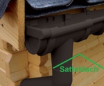 PVC Kunststoff Dachrinnen Komplett Set für Satteldächer - für 2 Seiten  bis 5,50 m Dachlänge